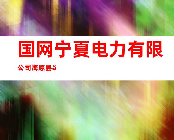 国网宁夏电力有限公司海原县供电公司西安供电所